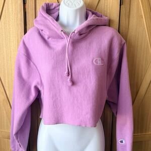 Champion Cropped Style Purple Hoodie Size Small WL659 XW6